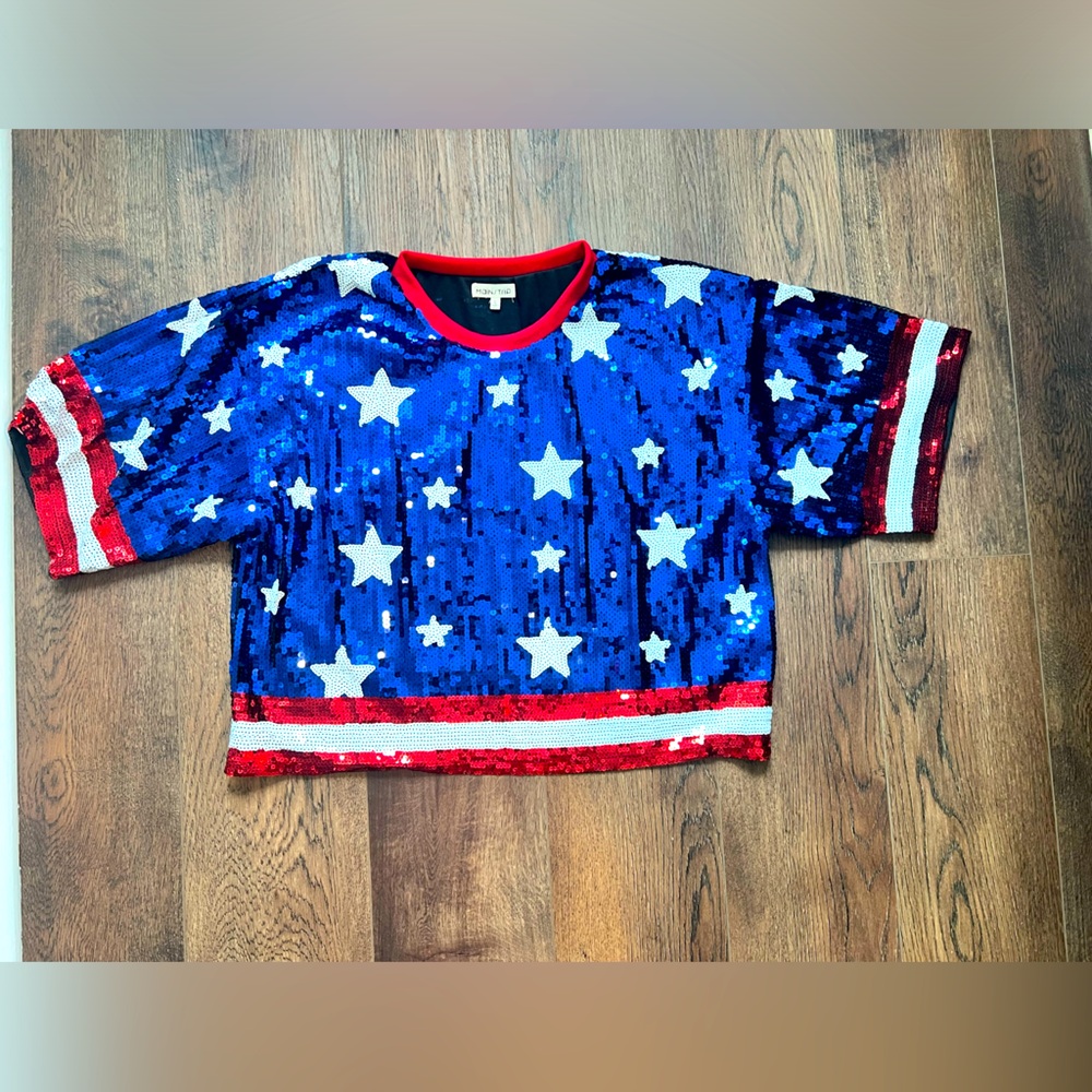 American Themed Sequin Blouse